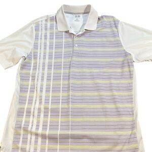 Adidas Men’s Golf Climacool White Striped‎ Polo, Size XL